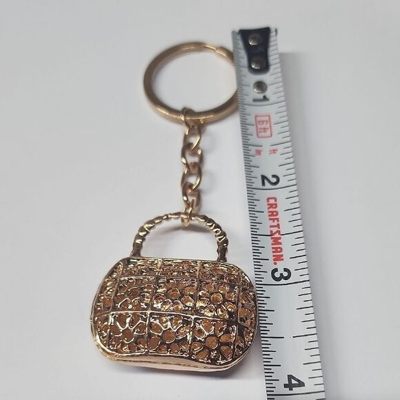 Blue and Gold Checkered Keychain - Picture 9 of 9